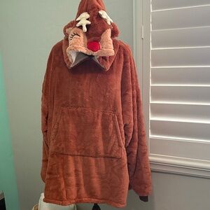 Cozy Brown Reindeer Hoodie
